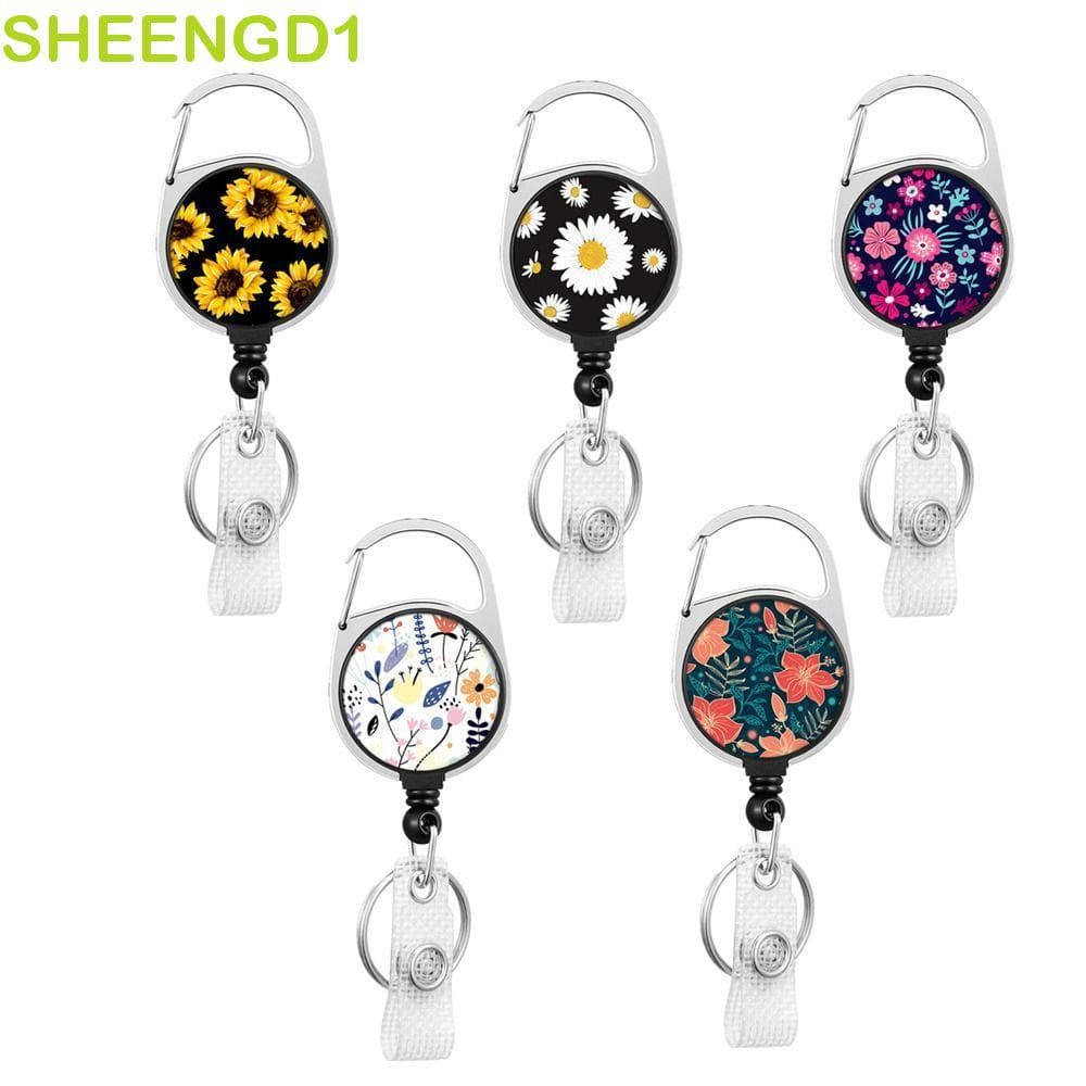 SHEENGD1 Suporte Para Etiqueta De Nome , Cordão Escritório , Crachá De Recuo , Chaveiro , Porta-Crachás