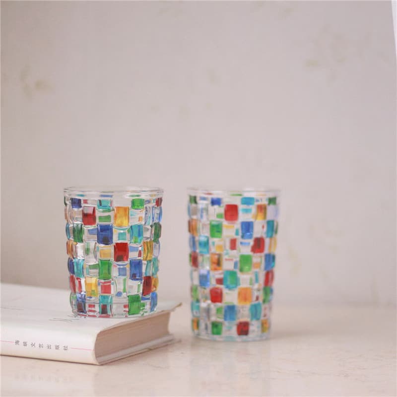 Designer italiano mesmo estilo linha pintada à mão trançado cristal vidro uísque suco copo de água