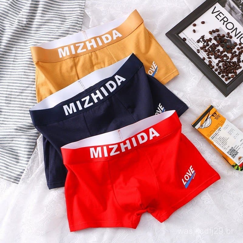 2023 Cueca Boxer Masculino Ano Novo Homens Roupa Íntima Shorts Para Homem Algodão