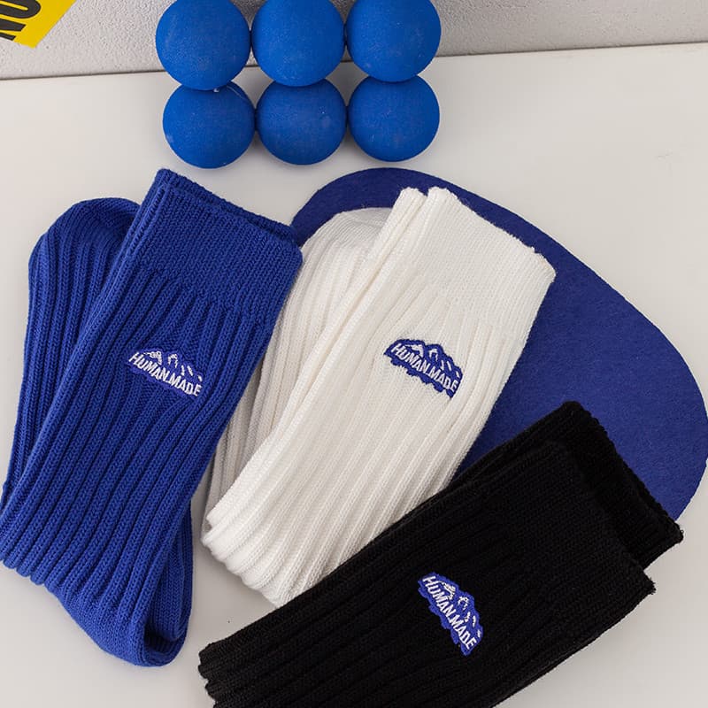 H HHR meias outono inverno Klein azul ins na moda meias masculinas meados de tubo preto branco coreano meias masculinas