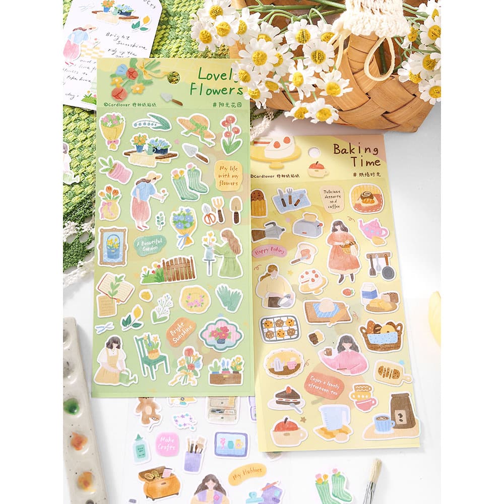 Pequenos adesivos decorativos de papel especial estilo arte fresca Quadrinhos Série diária Série Mori Tema feminino Pers