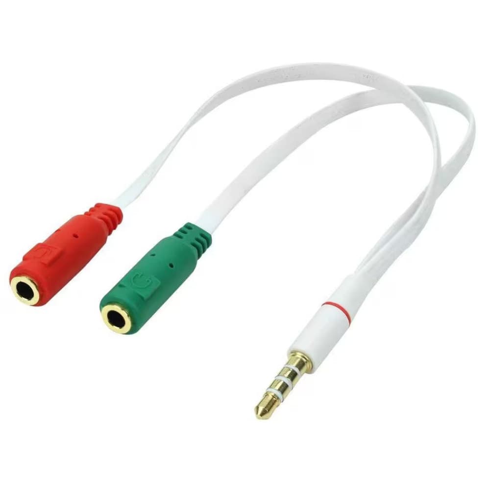 Adaptador De Áudio 2-p2 Fêmea X 1-p3 Macho 3.5mm Headset Cabo fone e Microfone