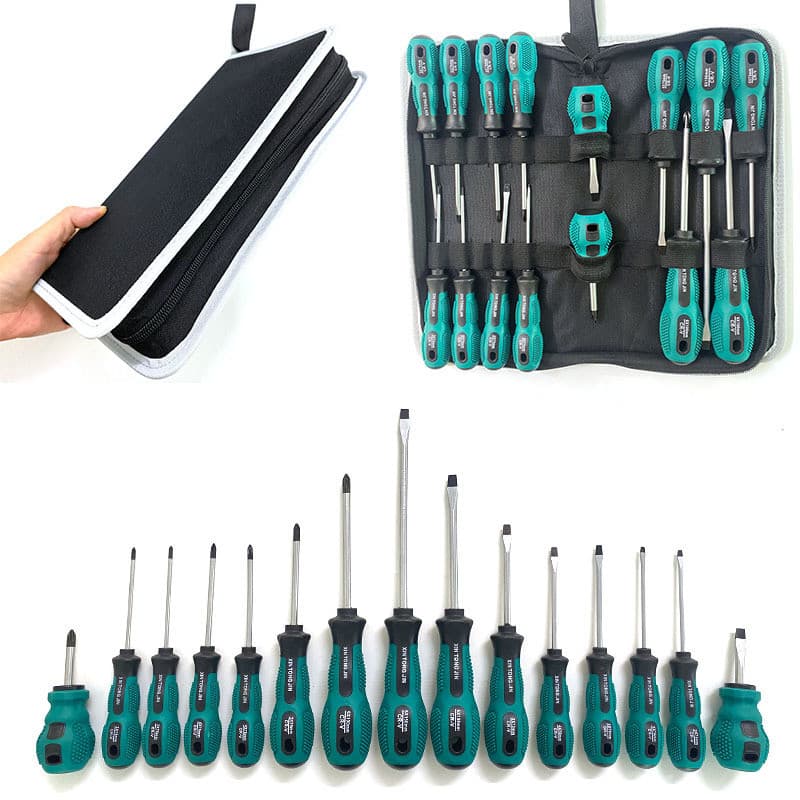Conjunto de chave de fenda phillips, 15 peças, multifuncional, Manual, chave de fenda plana phillips com chave de fenda