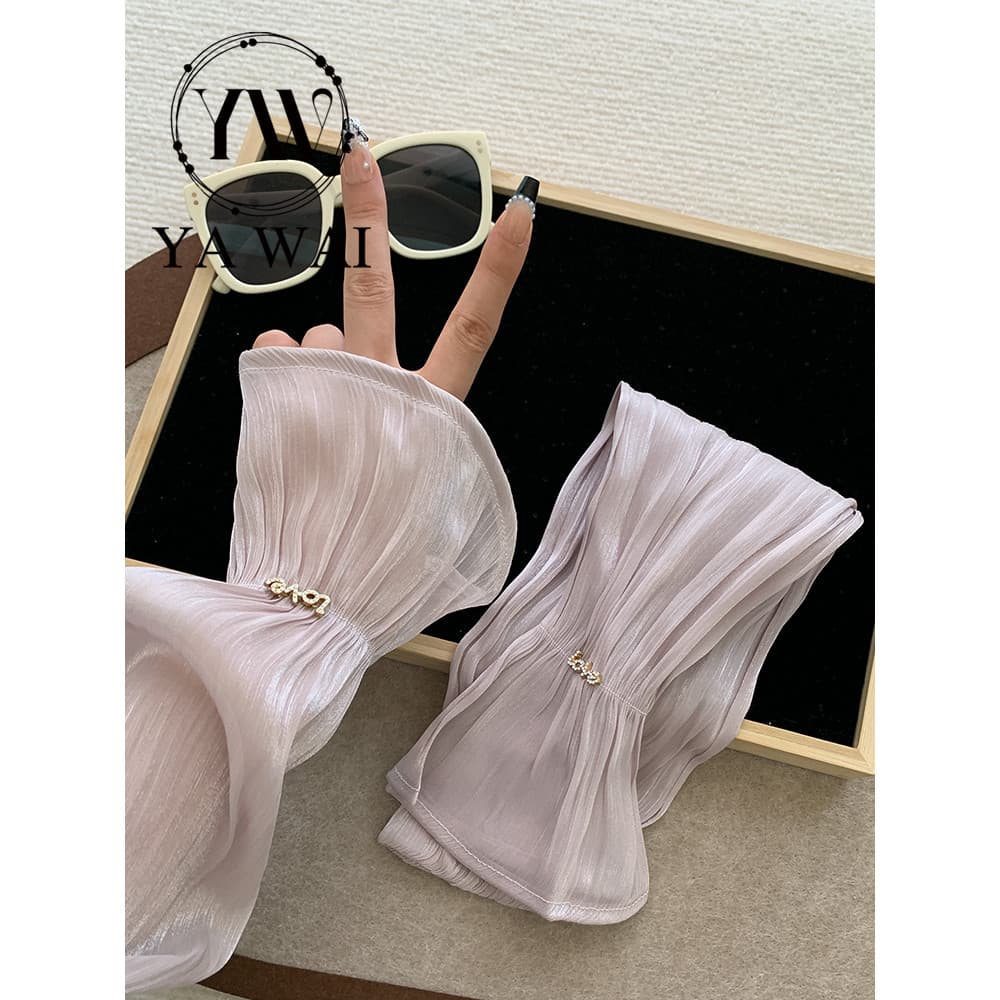 Renda renda gaze protetor solar manga gelo feminino verão estilo fino condução solto protetor solar mão longa manga de s