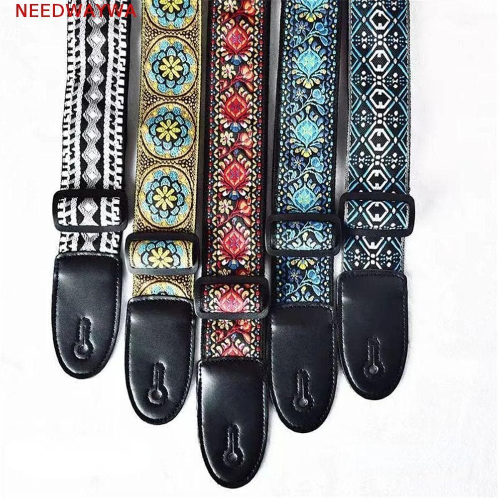 Correia De Guitarra NEEDWAYWA , Cintos Ajustáveis Vintage Elétrica De Poliéster Estilo Étnico