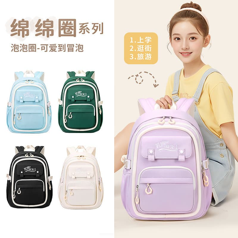 W Savage Quest Schoolbag Escola Primária Mochila Infantil Meninas Ultra-Leve Grande Capacidade Multi-Compartimento