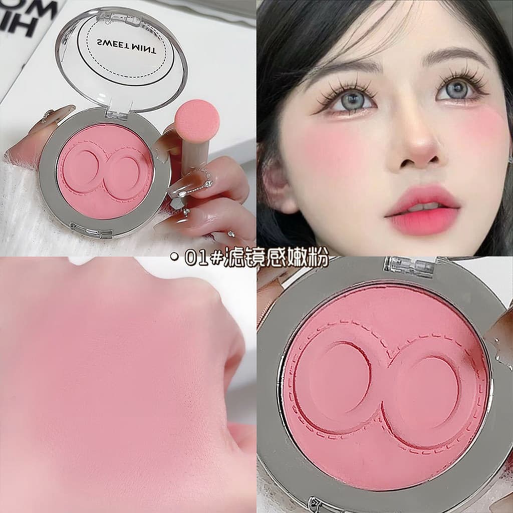 [Maquiagem doméstica] Pitada Blush Lama Creme Delicado Desenvolvimento de Cores Blush Roxo Blush Azul Iniciante Fofo Blu