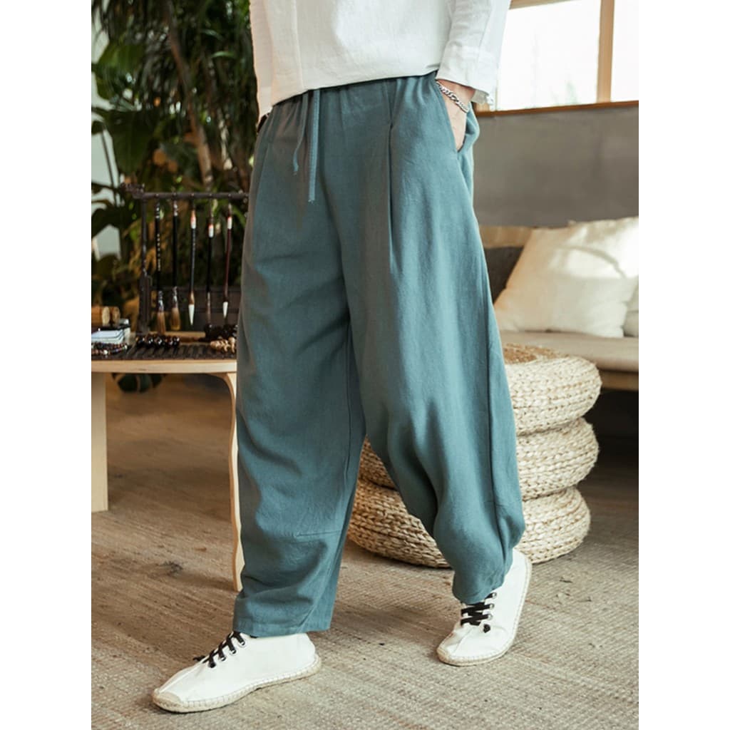 Calças de linho calças masculinas primavera outono novo estilo calças casuais masculinas gordura tamanho grande calças s