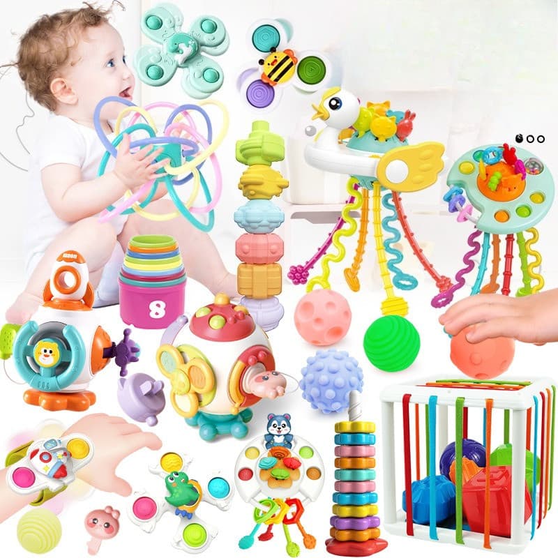 Bebê brinquedos do bebê 3-6-12 meses mordedor mastigável bebê recém-nascido chocalho Manhattan bola sesele
