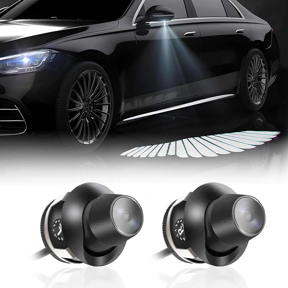 2 Pçs Porta Do Carro Luz De Boas-Vindas Asas Anjo Sombra Lâmpada Projetor 12V Universal Aviso Decoração Acessórios Autom