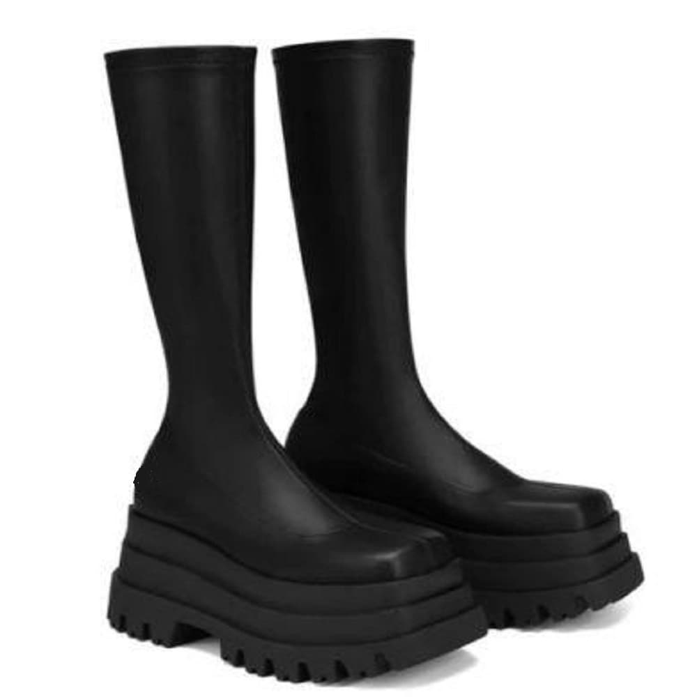 Botas Femininas De Salto Alto Tamanho Grande 43 Longas Elásticas De Bolo