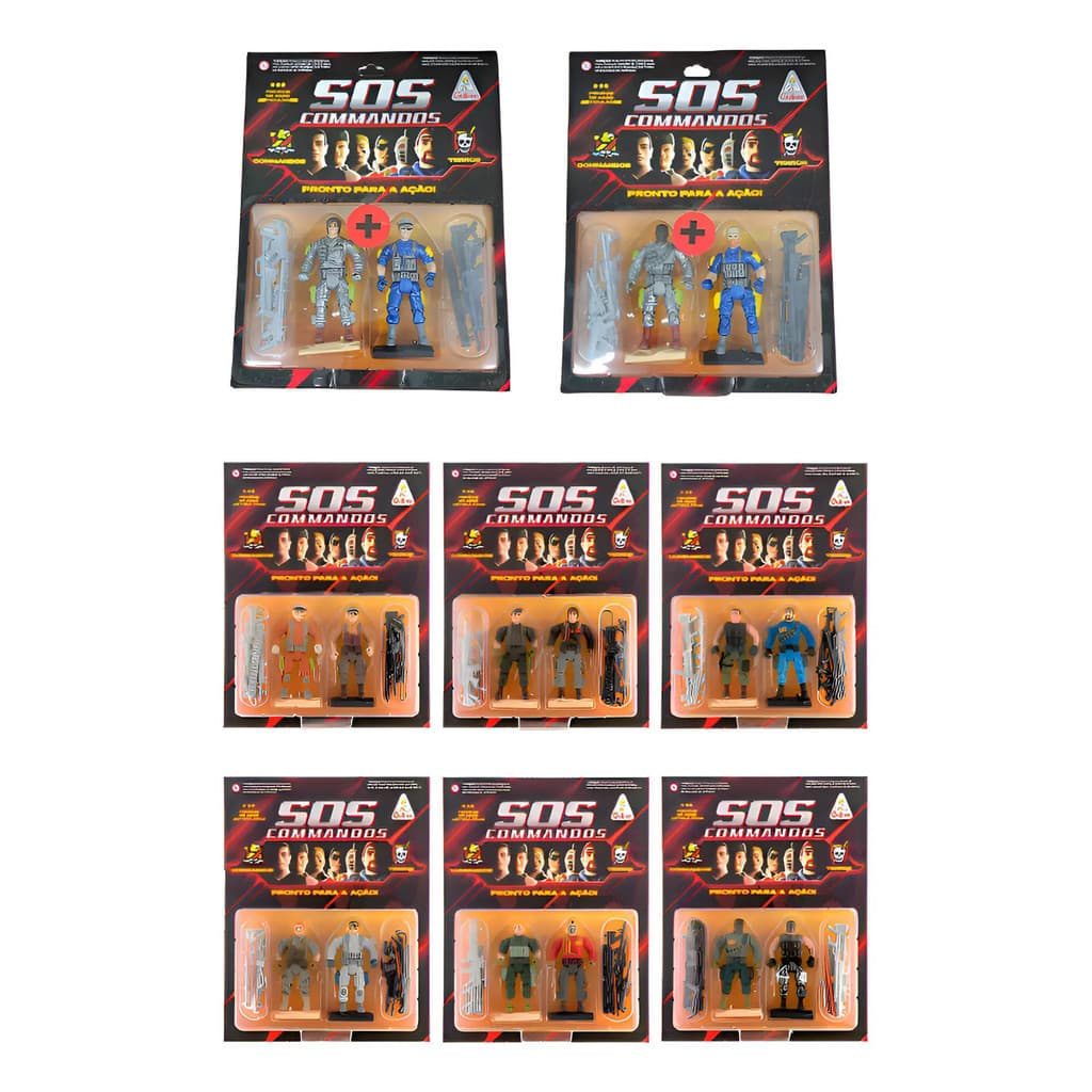 Coleção 8 Cartelas Boneco Sos Commandos A Pronta Entrega!!!