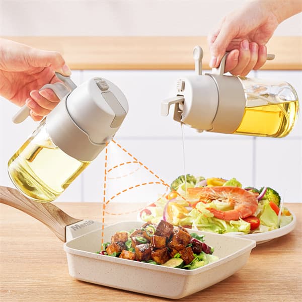 Spray de vidro óleo pode garrafa spray despejo dupla utilização fritadeira de ar cozinha doméstica pulverização óleo spr