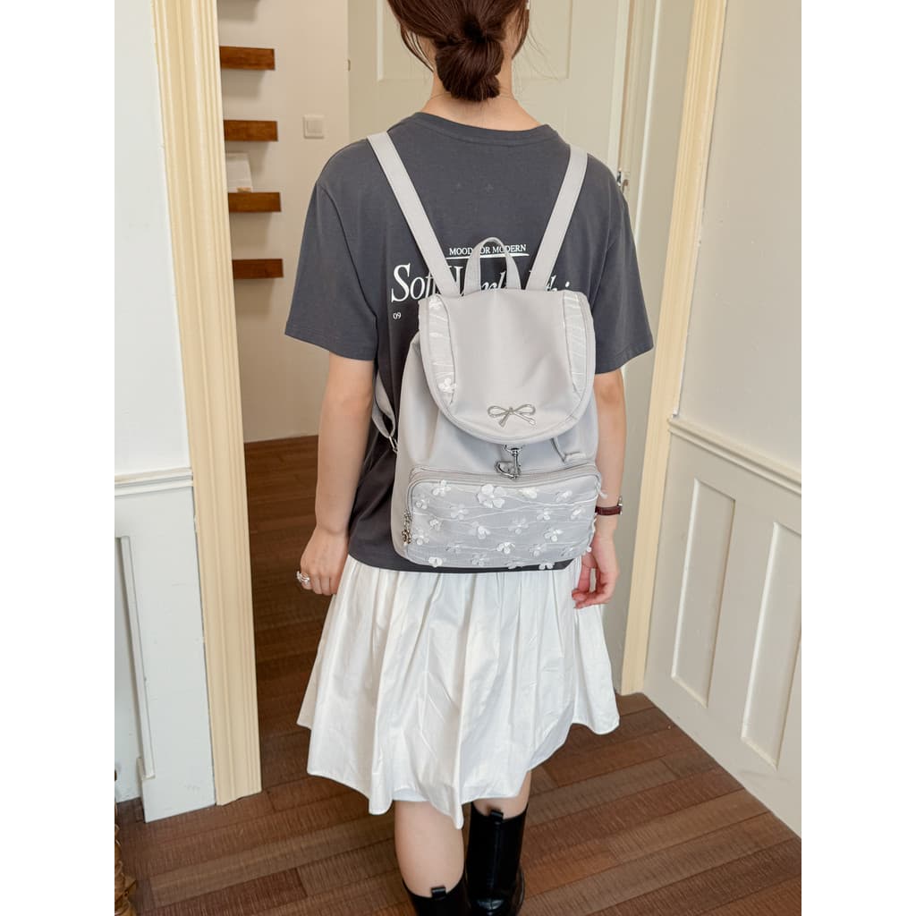 Estilo coreano mochila de alto valor meninas grande capacidade 2026 novo estilo Floral Casual Commuter estudante mochila