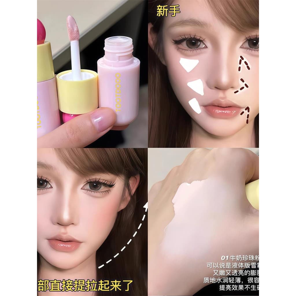 Artista de maquiagem dedicado rosa facial líquido iluminador iluminador líquido facial corretivo fosco Purp