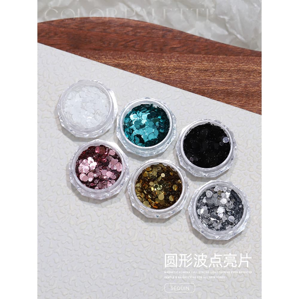 O Linting Manicure Decoração Rodada Polka Dot Lantejoulas Influenciador Venda Quente ins Glitter All-match Homem Popular