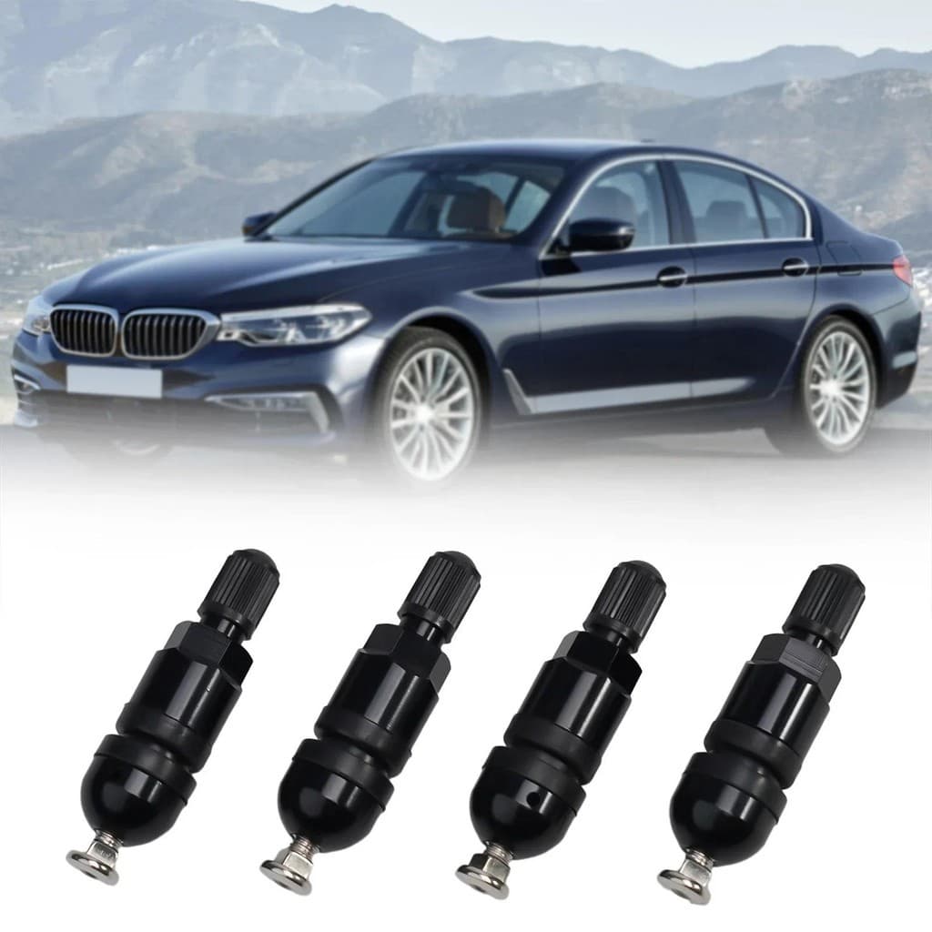 4 Pçs TPMS Sensor De Pressão Dos Pneus Válvula Haste Kit Reparo Medida Pneu Carro Substituição Para BMW Série 5 Preto