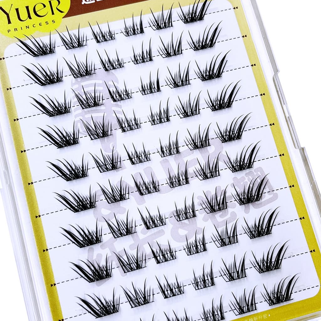 Yueer Princesa Temporada Escolar Cílios Postiços Tour Resbon Cílios Estilo de Cola Segmentada de Grande Capacidade