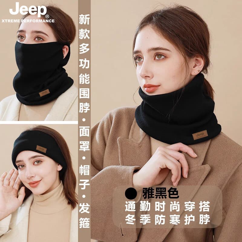 JEEP JEP Lenço de malha feminino inverno pescoço proteção babador ciclismo ao ar livre quente pescoço capa feminina másc