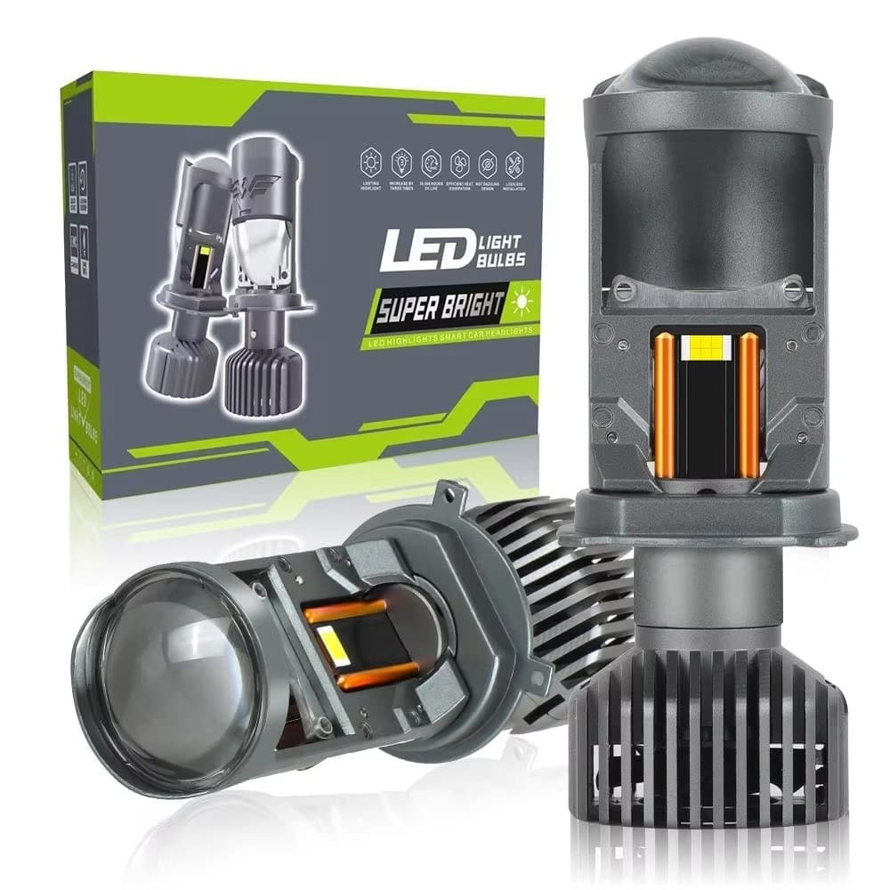 Farol Led Lâmpada auxpower gt9 H4 Mini Projetor Canhão Fácil Instalação