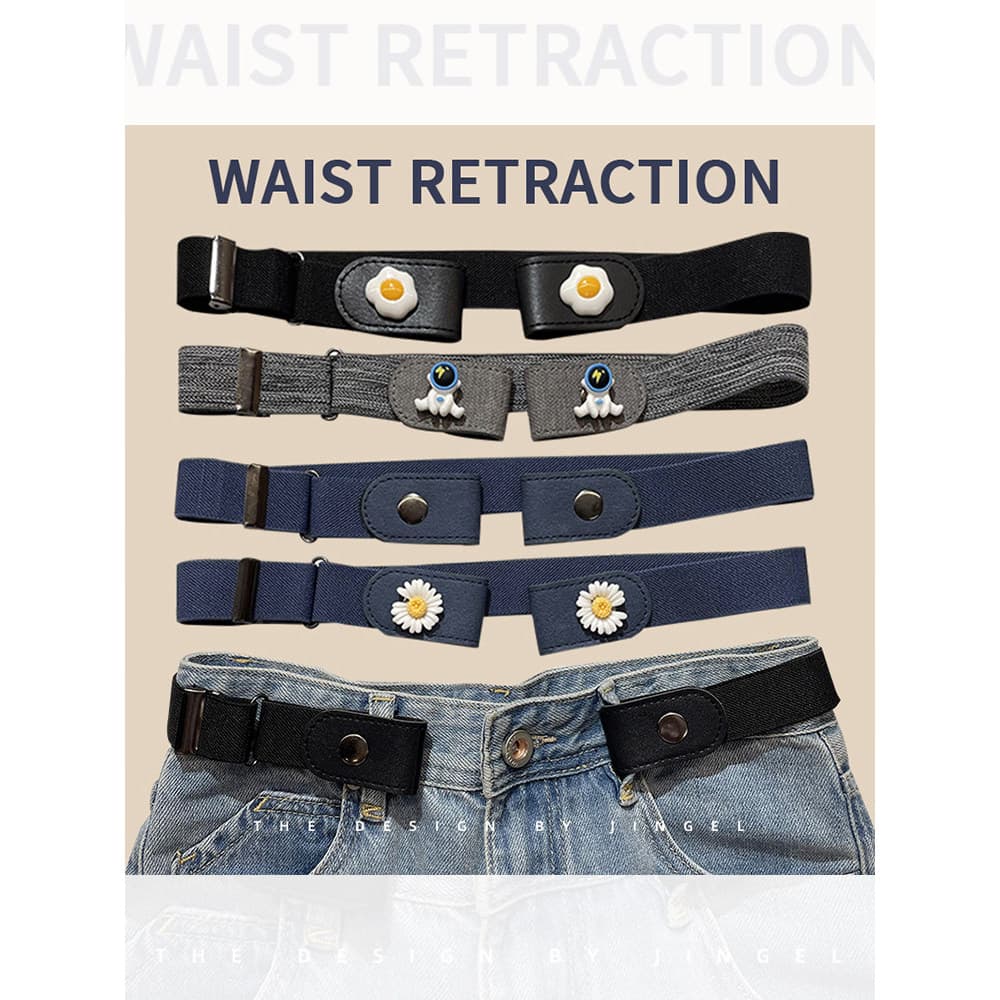 Jeans cinto elástico feminino outono inverno cintura aperto ferramenta útil preguiçoso cintura estreita invisível cinto