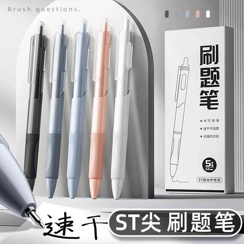 Perguntas de escova dedicadas ST Nib caneta Gel de imprensa de secagem rápida exame caneta branca carbono suave de alto
