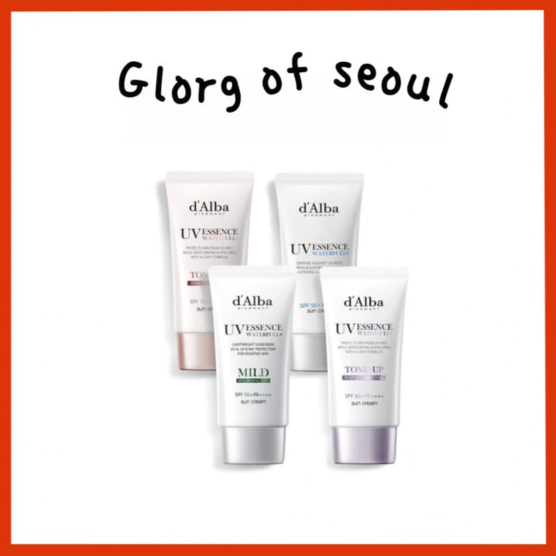 D'Aba Waterfull Sun Cream (essência/leve/tonim-up/tone-up (roxo)) 4type, 50ml