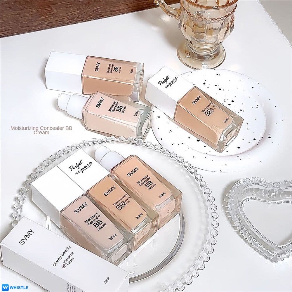 Base Líquida SVMY: Aparência Natural, Cosmético, Confortável, Ideal para Estudantes, BB Cream, Suave à Pele,