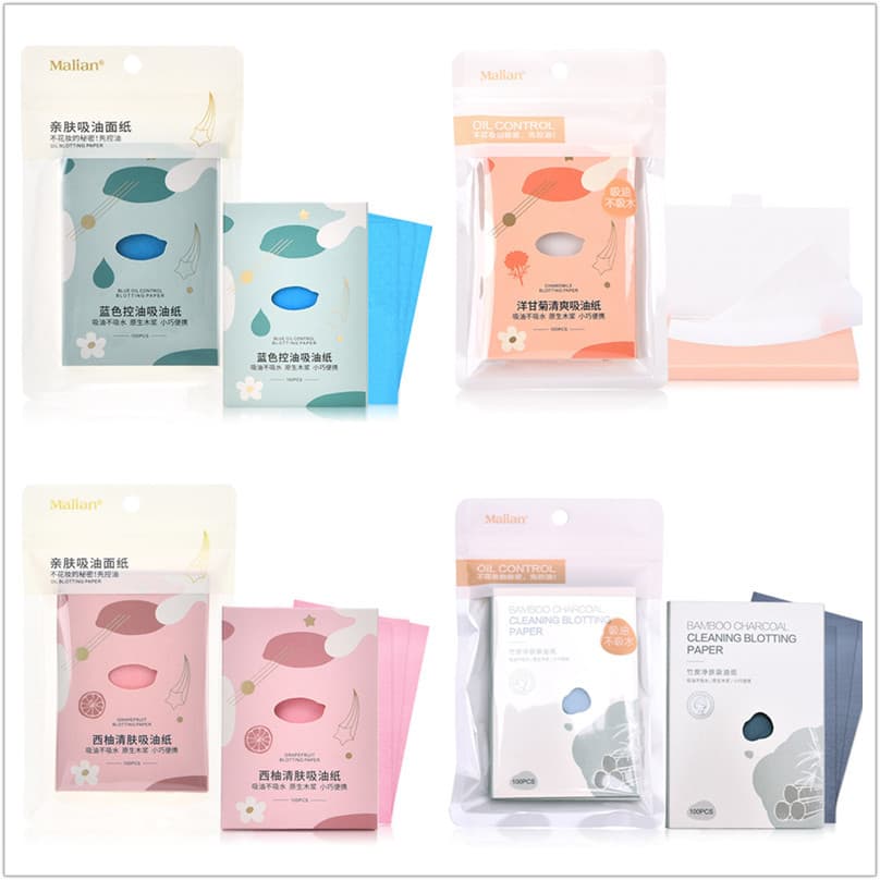 Marianne papel absorvente de óleo facial feminino controle de óleo facial chá verde carvão de bambu toranja papel facial