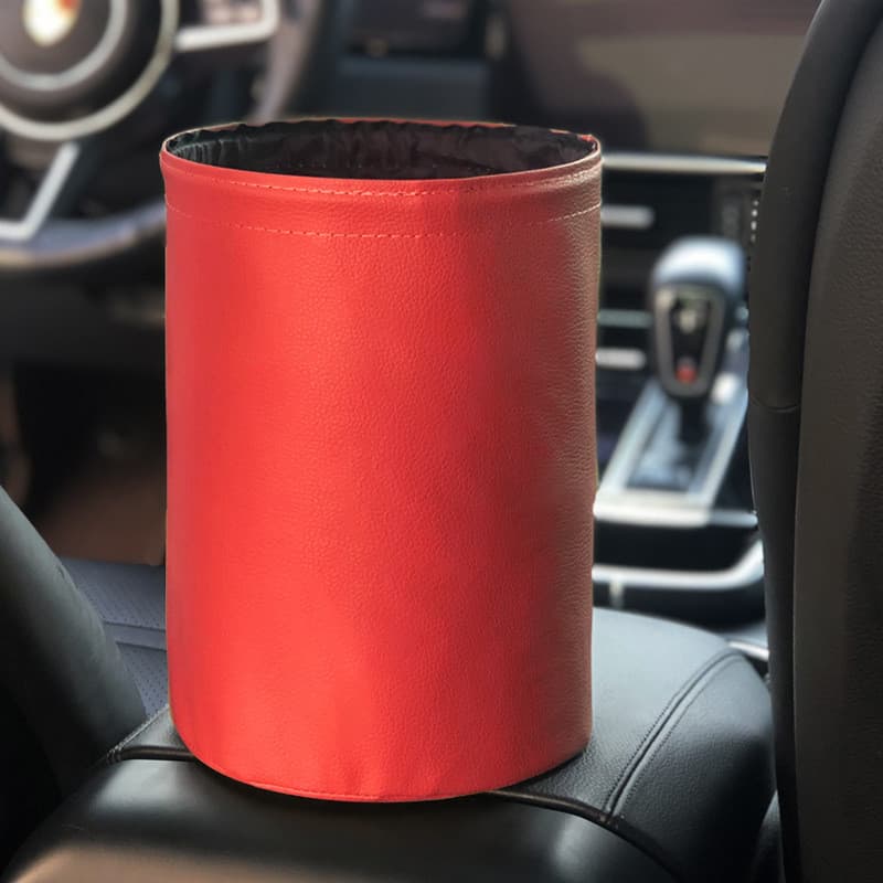 Lixeira Dobrável para Carro com Porta-Cartões, Solução Universal à Prova d'Água para Armazenamento Interno de Carros
