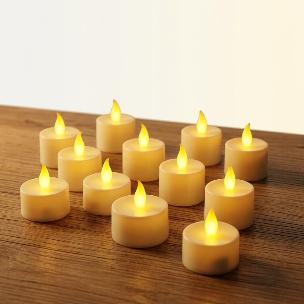 Kit 12 Luz de Velas LED Eletrônica Decorativas Realistas Natal Halloween