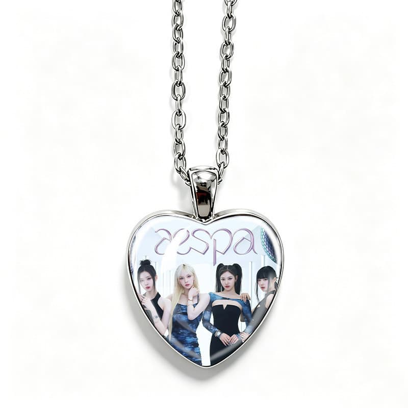 Coleção K-pop Love Time Gem Colar Ventilador Suporte Mercadoria Pingente de Liga