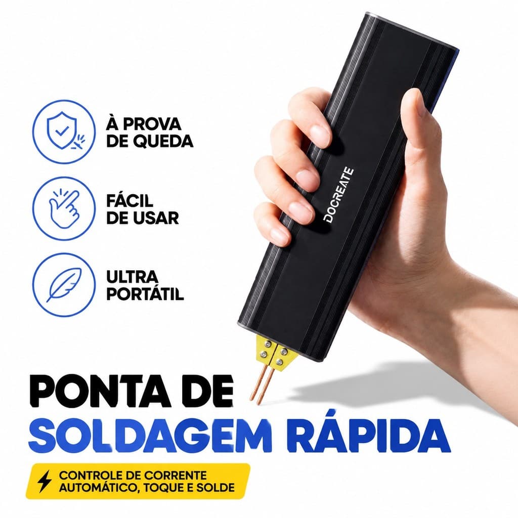 Máquina de Solda Ponto Portátil Automática para Baterias Eletrônica Oficina Montagem e Manutenção Uso Profissional