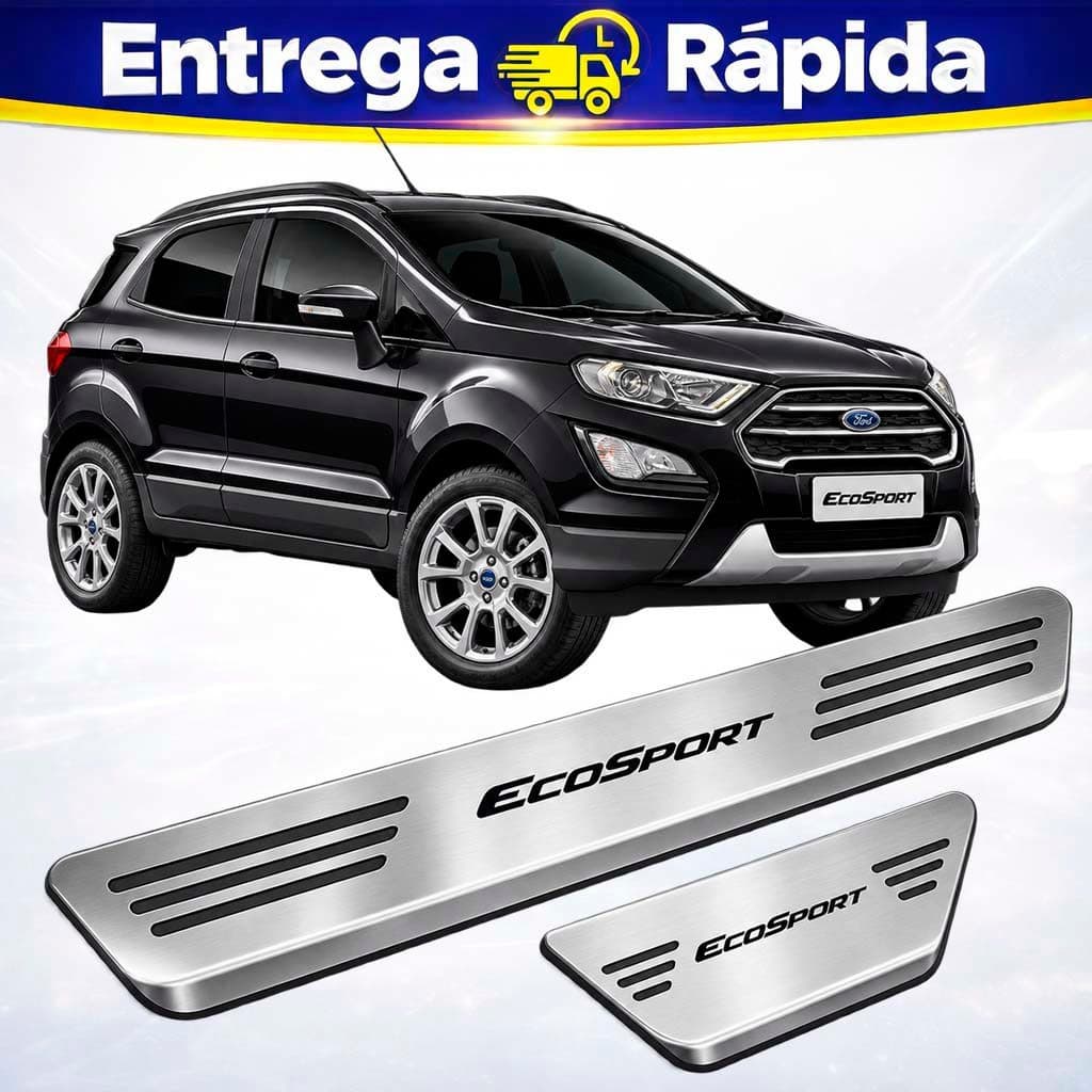 Jogo de Soleira Aço Inox Escovado Ford Ecosport 2013 a 2025