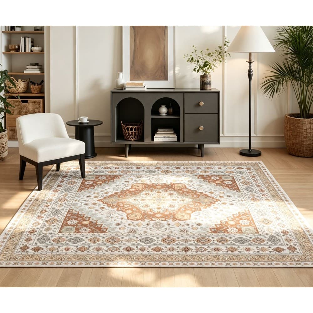 Tapete Sala Quarto 2,50x3,00 Belga Persa Antiderrapante Luxo Abelle Casa