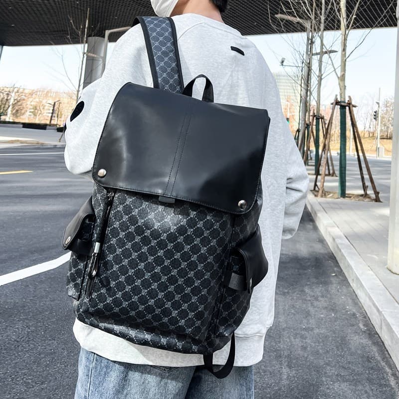 Mochila vintage de duas alças, mochila multifuncional masculina moderna para faculdade, mochila escolar, bolsa masculina