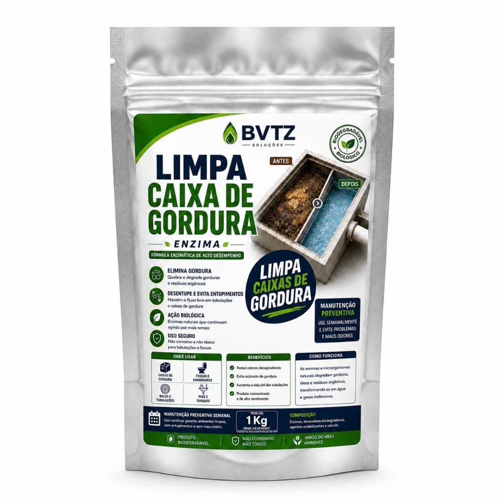 Enzimas Limpa Caixas De Gordura  Fossa Septica Desentupidor Ralo Pia Biodegrador Mau Cheiro