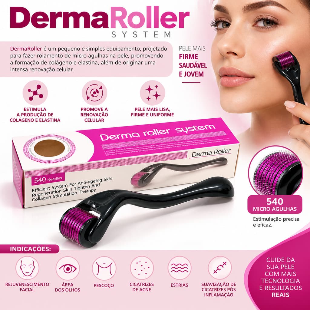DermaRoller MicroAgulhamento Rolo Agulha System 540