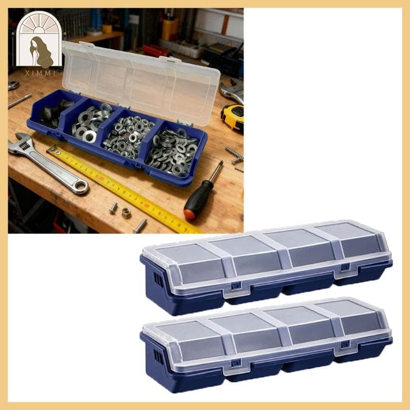 * XIMM * Conjunto Estojo Armazenamento Hardware, 2 Pacotes, 4 Caixas Organizadoras Compartimen