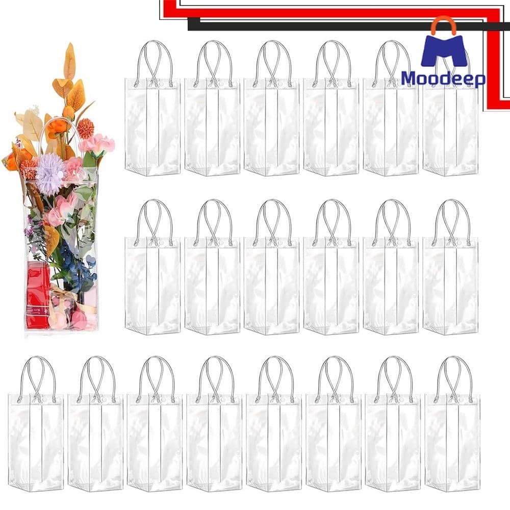 20 peças Sacos plásticos transparentes para embalagem de doces Sacos para presente de biscoito reutilizáveis 20x10x10cm