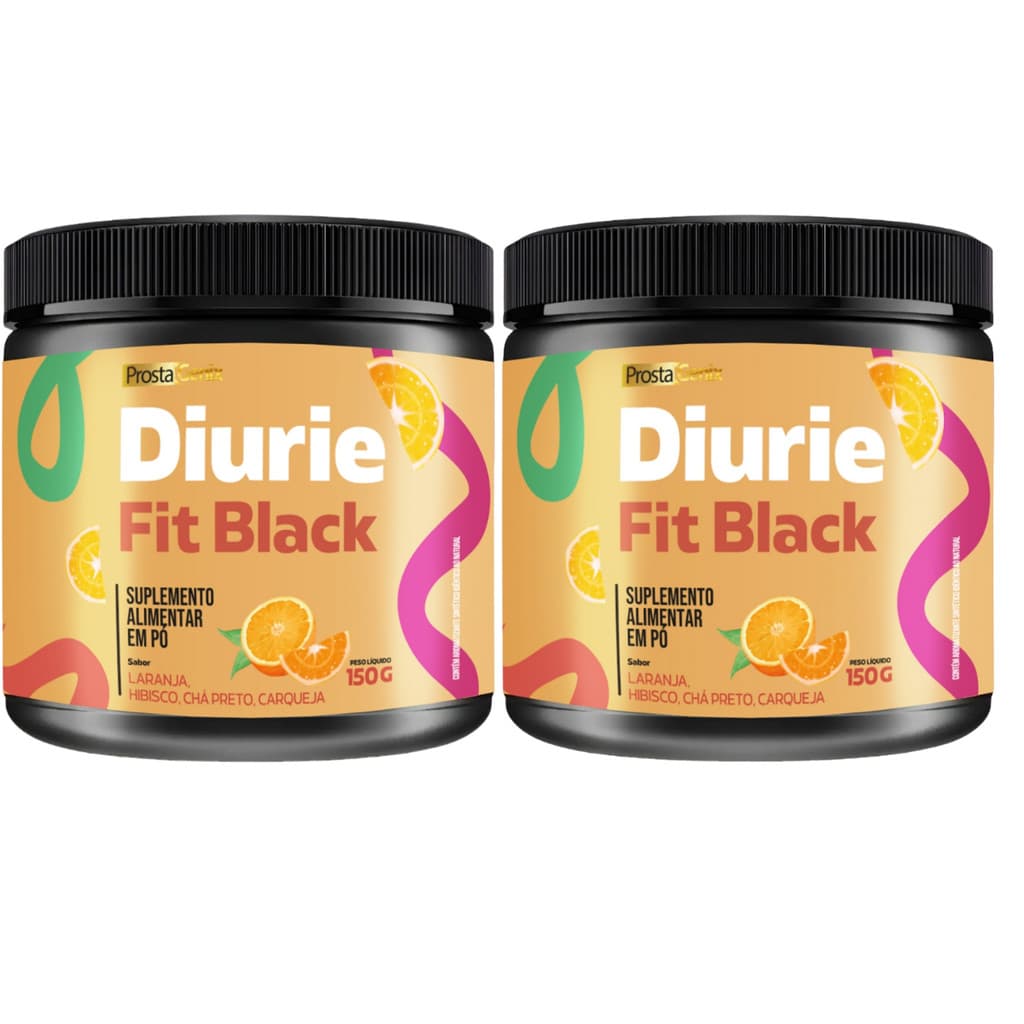 2 Frascos Diuriefit Black Original Em Pó Suplemento Alimentar Diurie
