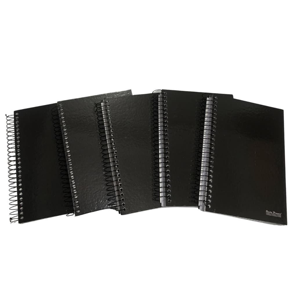 Kit 5 Caderno Pequeno Capa Dura 20x14cm Office Preto 80 Folhas