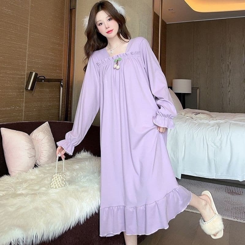 [JLYQ] Camisola solta para meninas de tamanho grande, pijama quente de lã alemã, roupa de casa estilo outono inverno, YZ