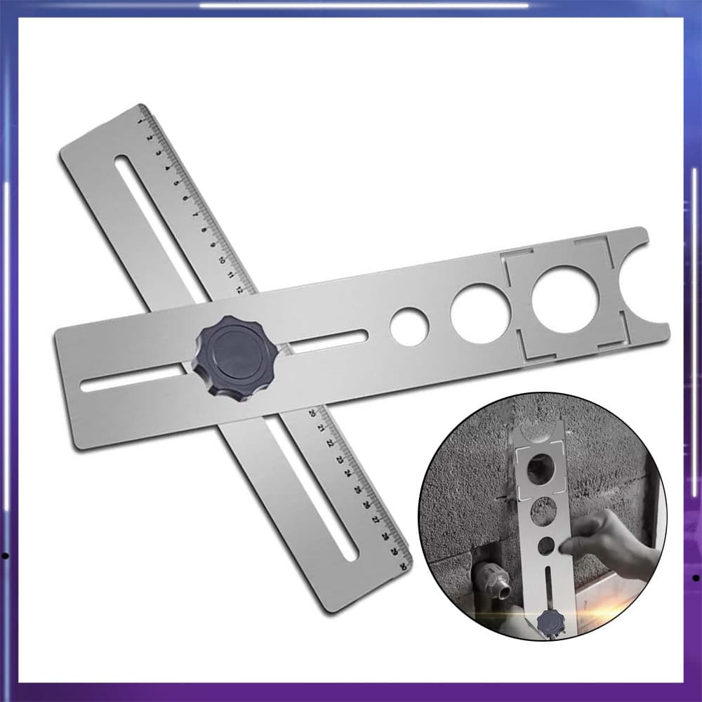 Marcador Furos Profissional Aço Inoxidável 40cm 25/40/45mm Porca Plástica Prateada Alta Precisão