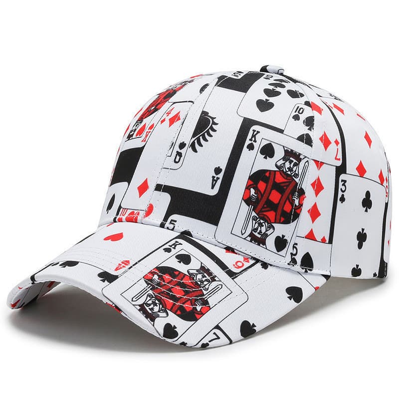 Chapéu Homens Mulheres Moda Elemento Impressão Boné de Beisebol Estilo Coreano Moda Street Fashion Cap Hip Hop Poker Hat