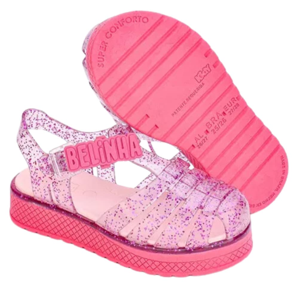 Sandalia Plataforma Infantil Meninas canal Belinha kidy Com Glitter