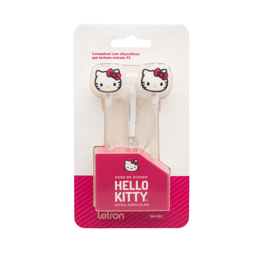 Fone de Ouvido Hello Kitty Intra Auricular com Fio e Microfone Letron Leo&Leo Leonora - 94425