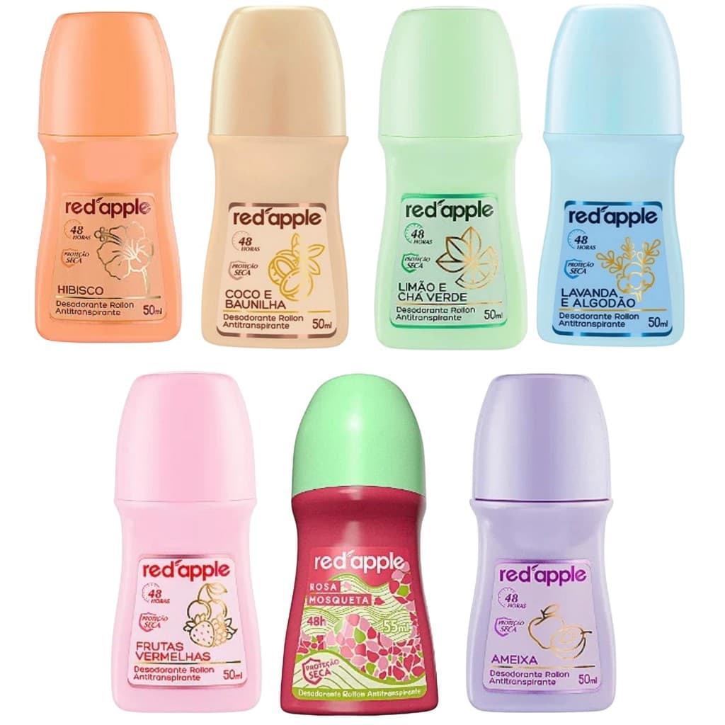 Desodorante Roll-on Antitranspirante 48 hrs de Proteção Red Apple 50ml - Linha Premium
