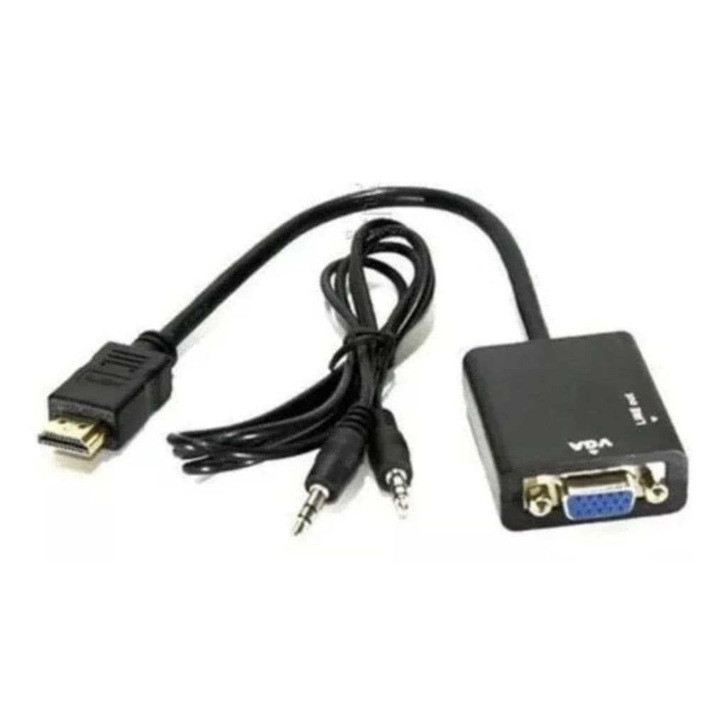 CABO ADAPTADOR CONVERSOR DE HDMI P/ VGA COM CABO DE AUDIO P2