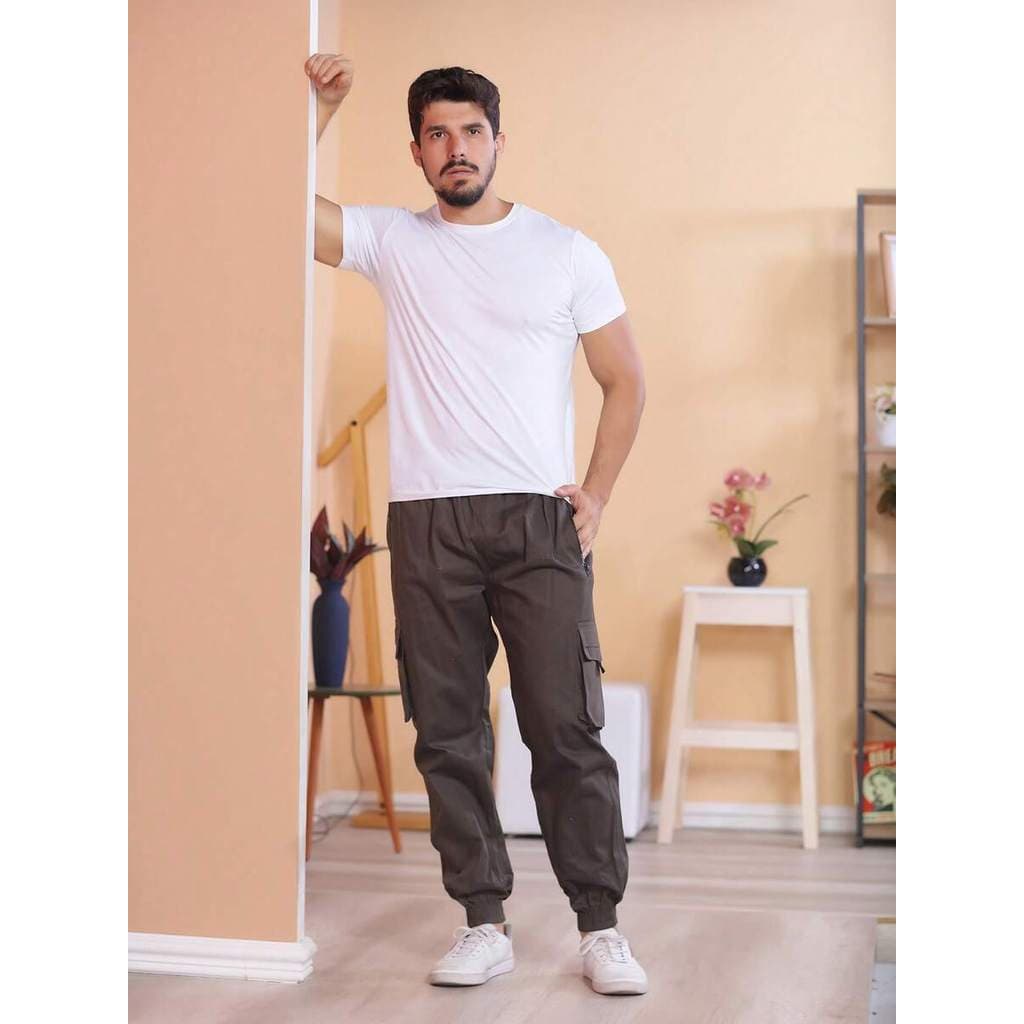 Calça Cargo Com punho casual Skate Tendencia Masculina
